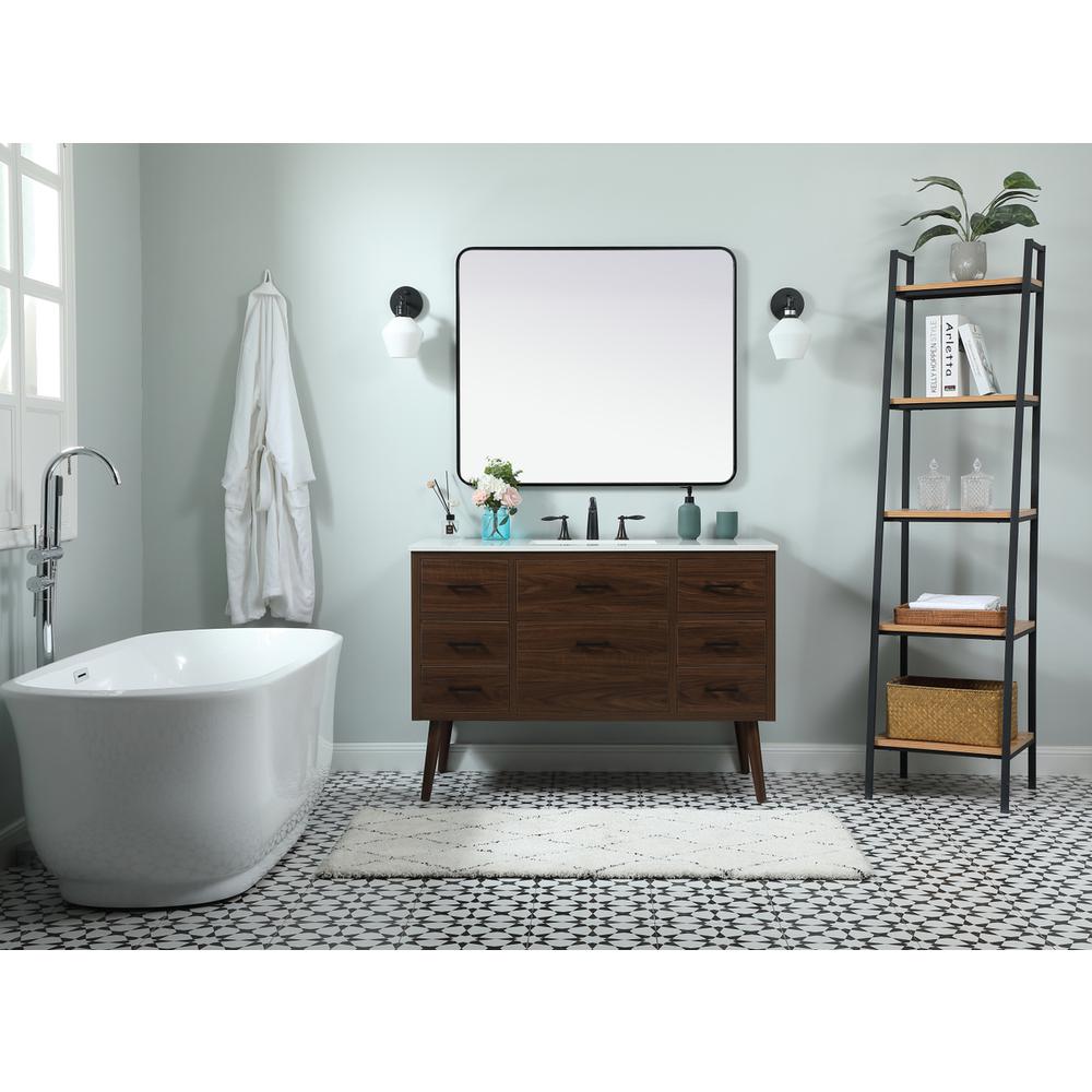48 inch Single bathroom vanity in walnut. Picture 4