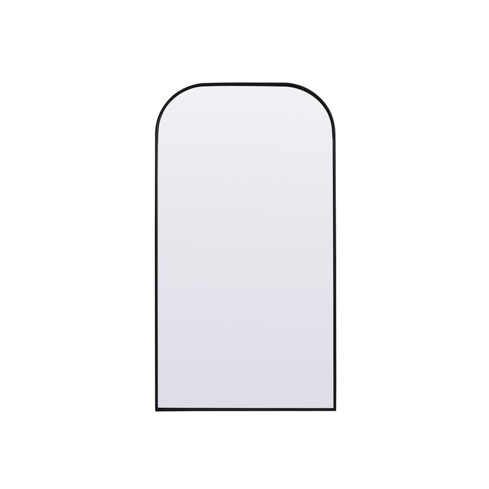 Metal Frame Arch Full Length Mirror 35x66 Inch in Black. Picture 1
