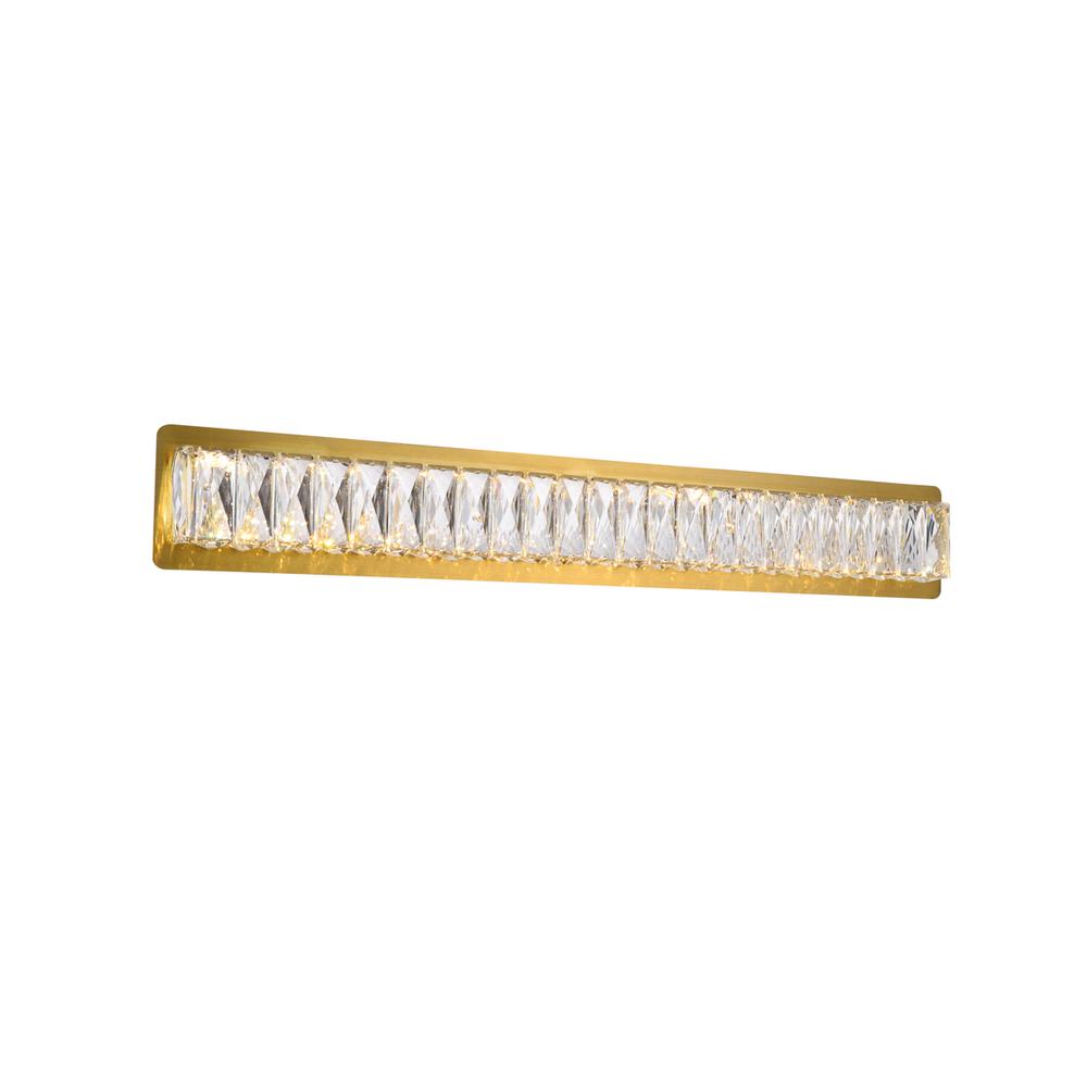 Monroe Integrated LED chip light gold Wall Sconce Clear Royal Cut Crystal. Picture 2