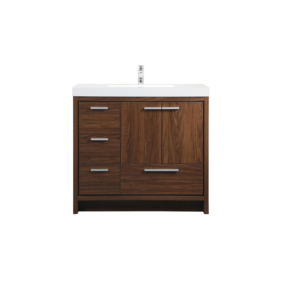 36 inch Single bathroom vanity in Walnut. Picture 1