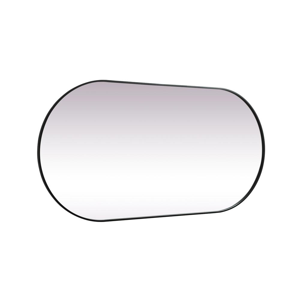 Metal Frame Oval Mirror 36x72 Inch in Black. Picture 9