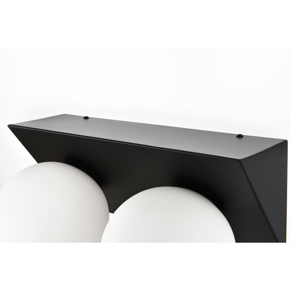 Jillian 2 light Black and frosted white Bath Sconce. Picture 4