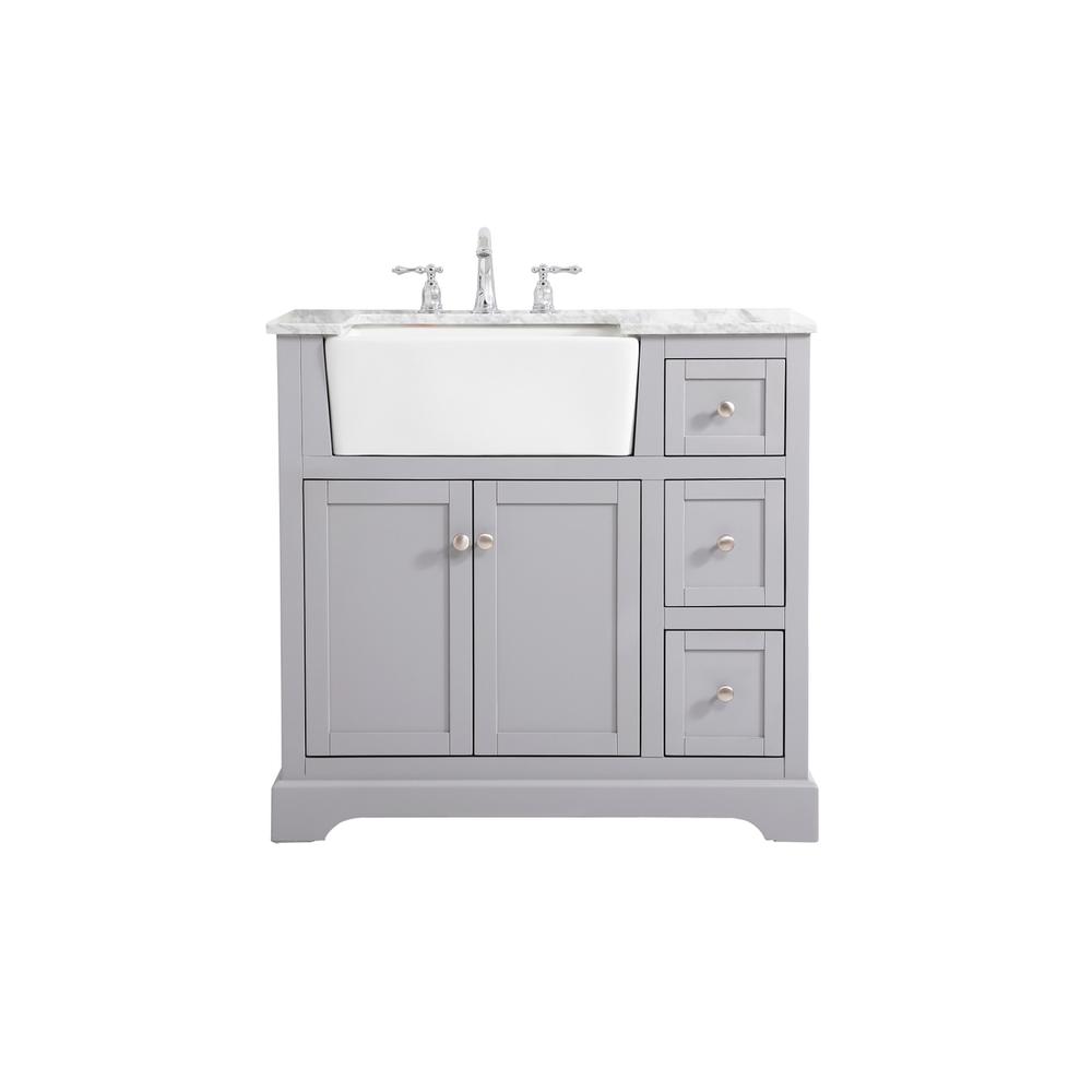 36 inch Single bathroom vanity in grey. Picture 1