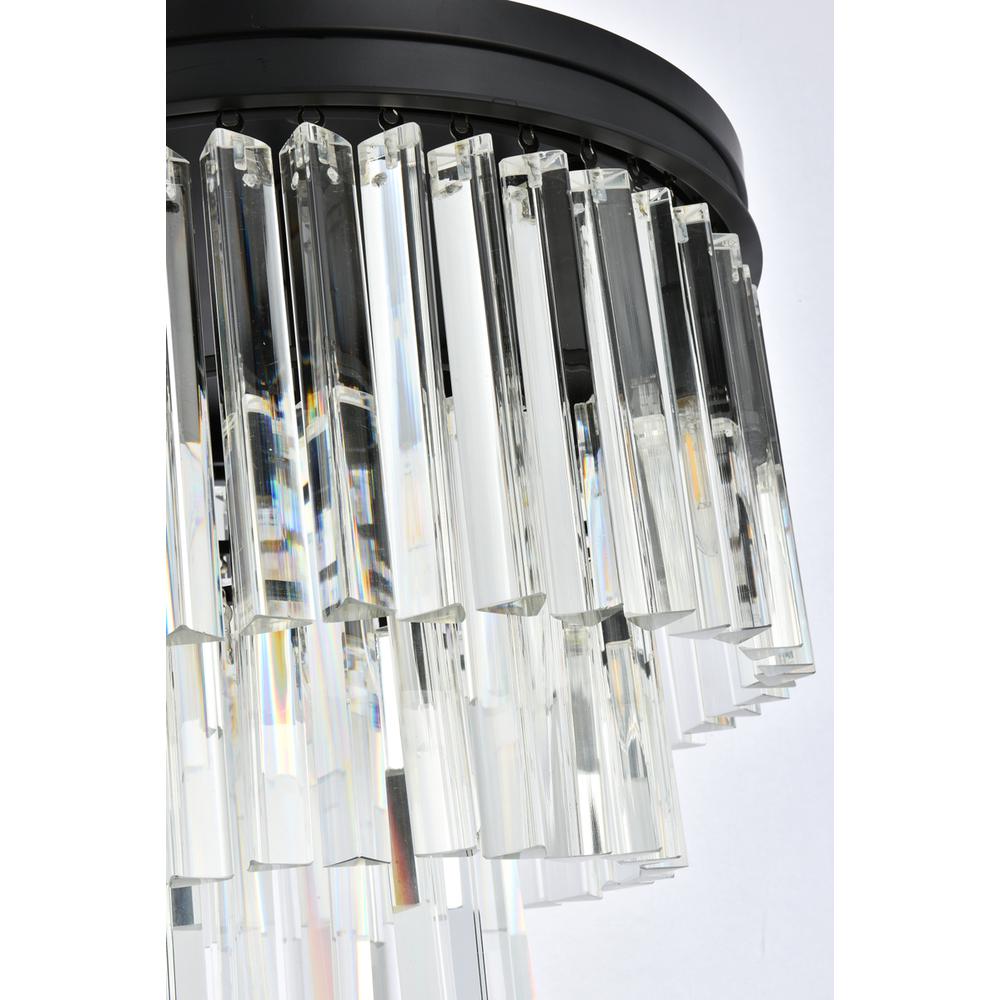 Sydney 9 light Matte Black Flush Mount Clear Royal Cut Crystal. Picture 5