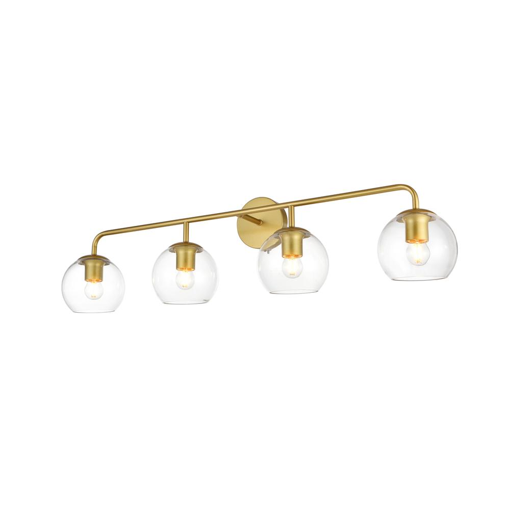 Genesis 4 light Brass and Clear Bath Sconce. Picture 2