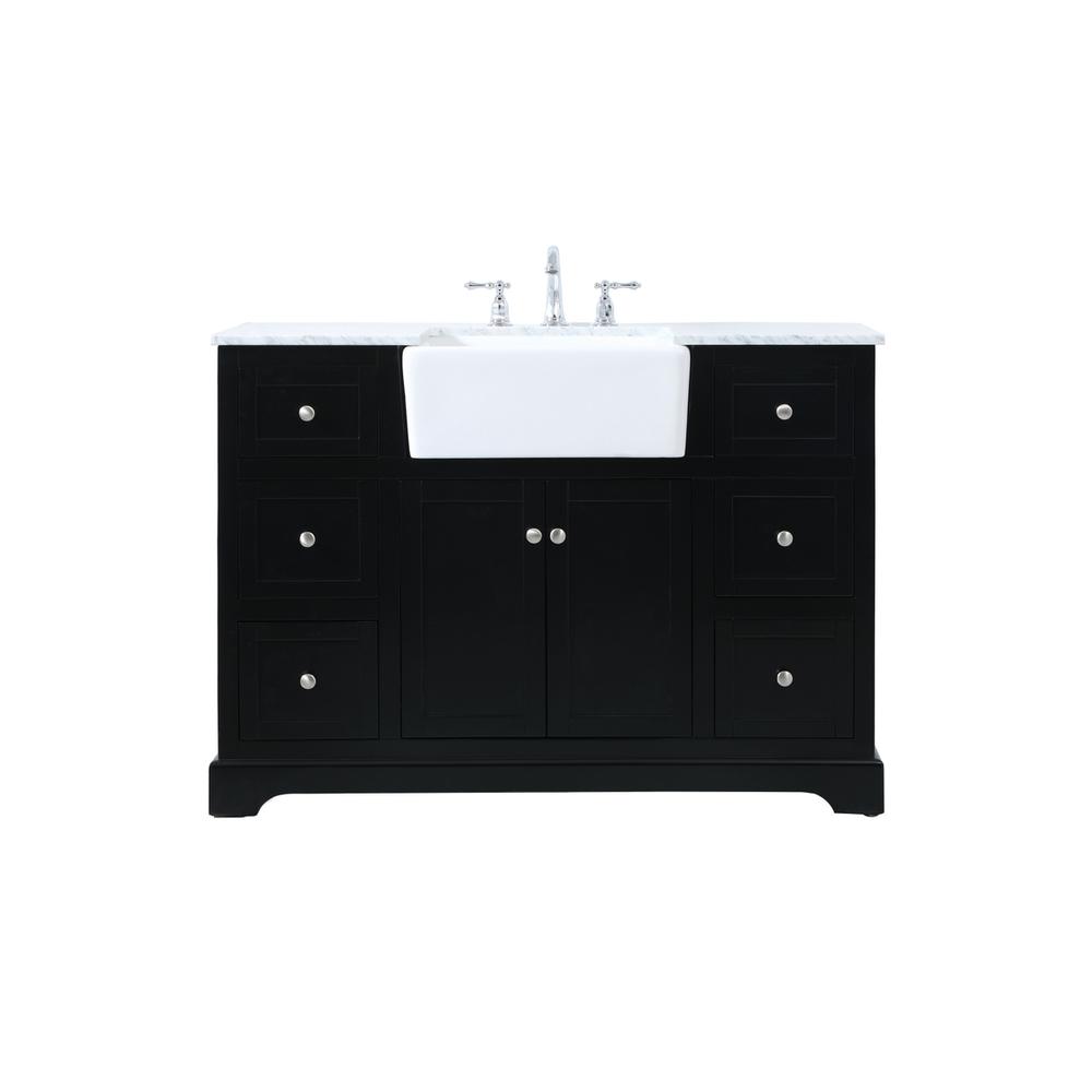 48 inch Single bathroom vanity in black. Picture 1