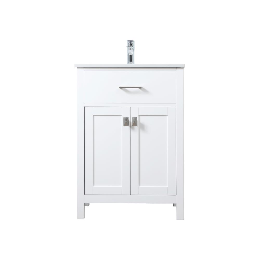 24 Inch SIngle Bathroom Vanity In White. Picture 1