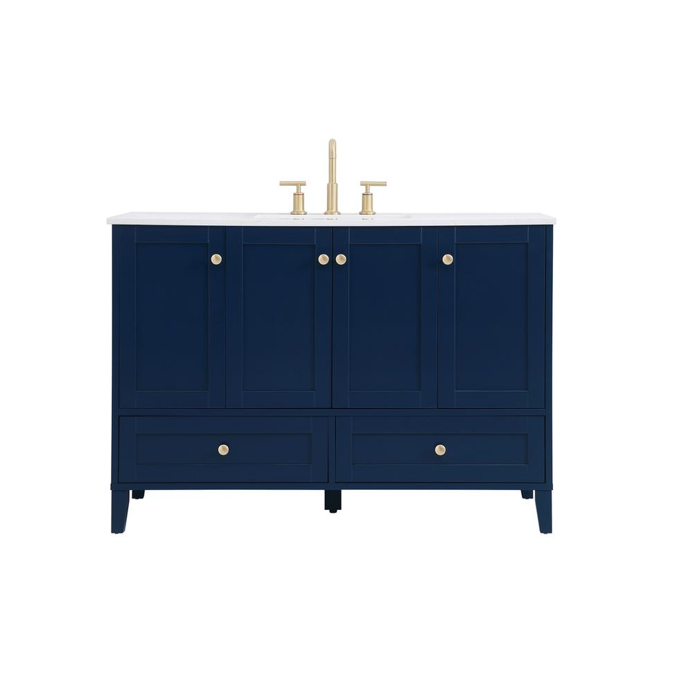 48 inch Single Bathroom Vanity in Blue. Picture 1