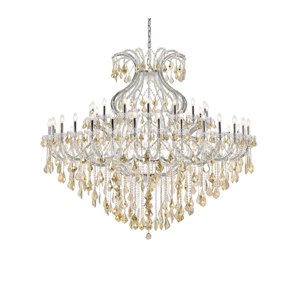 Maria Theresa 49 light Chrome Chandelier Golden Teak (Smoky) Royal Cut Crystal. Picture 2