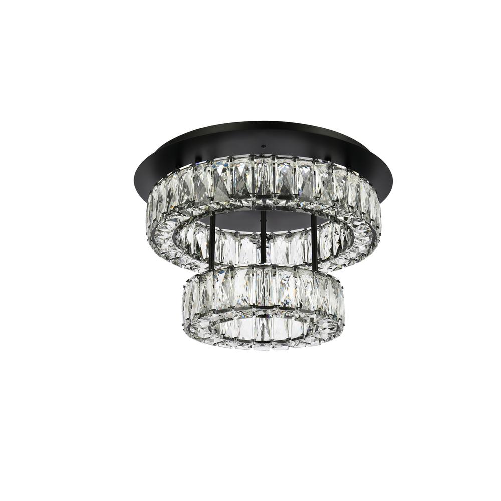Monroe 18 inch LED double flush mount in black. Picture 6