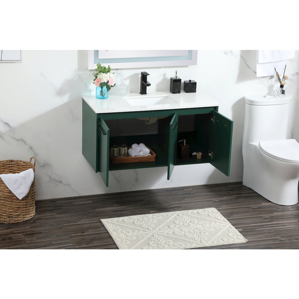 40 Inch Single Bathroom Vanity In Green. Picture 4