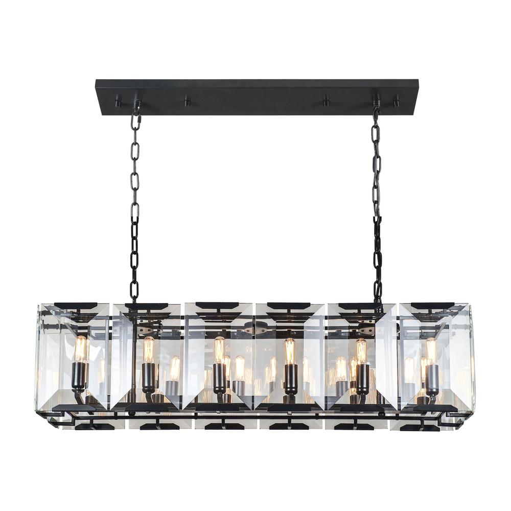 Monaco 12 light Flat Black (Matte) Chandelier Clear Glass Crystal. Picture 1