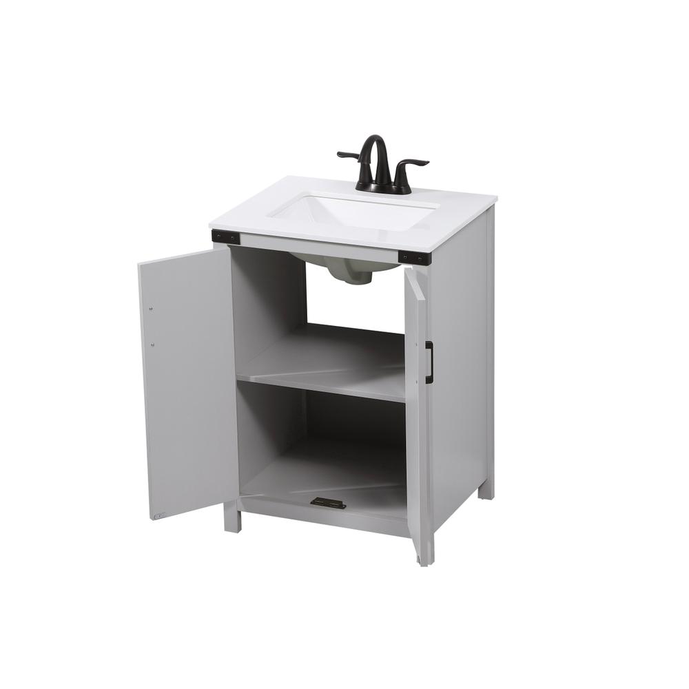 24 inch Single bathroom vanity in grey. Picture 9