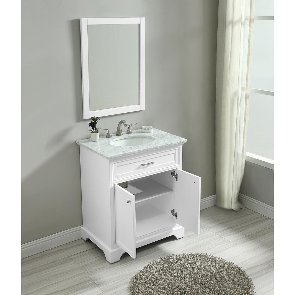 30 In. Single Bathroom Vanity Set In White. Picture 11