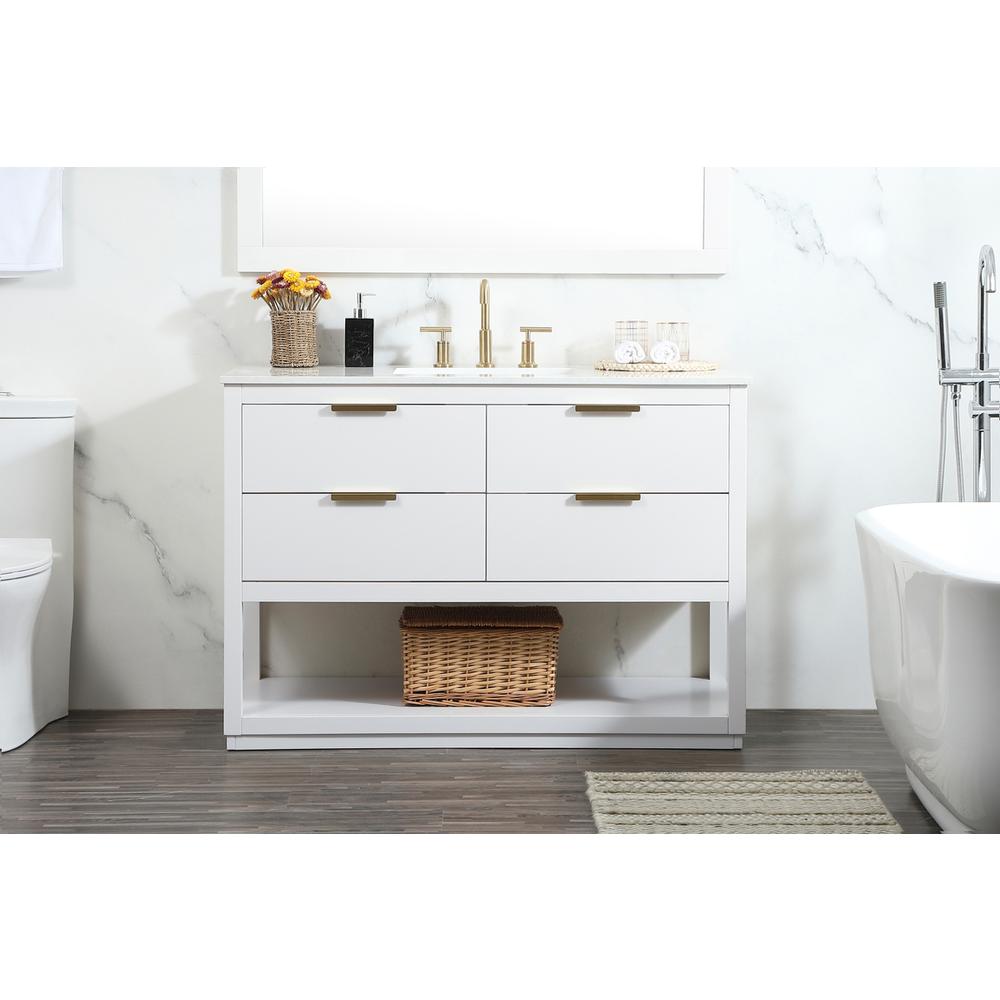 48 inch Single bathroom vanity in white. Picture 14