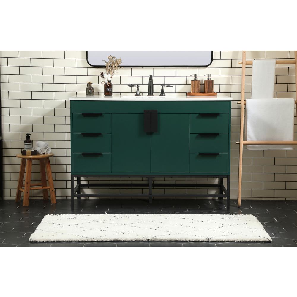 48 inch Single bathroom vanity in green. Picture 14