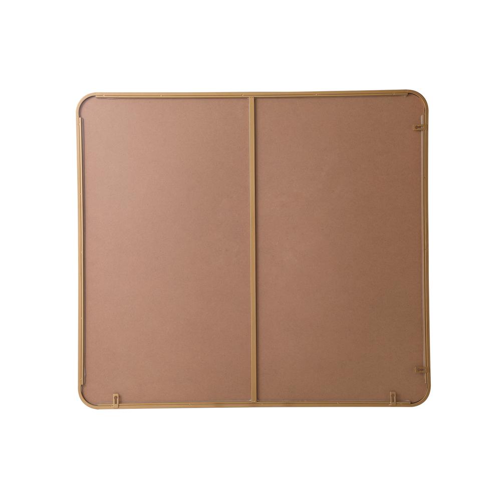 Soft corner metal rectangular mirror 36x40 inch in Brass. Picture 8
