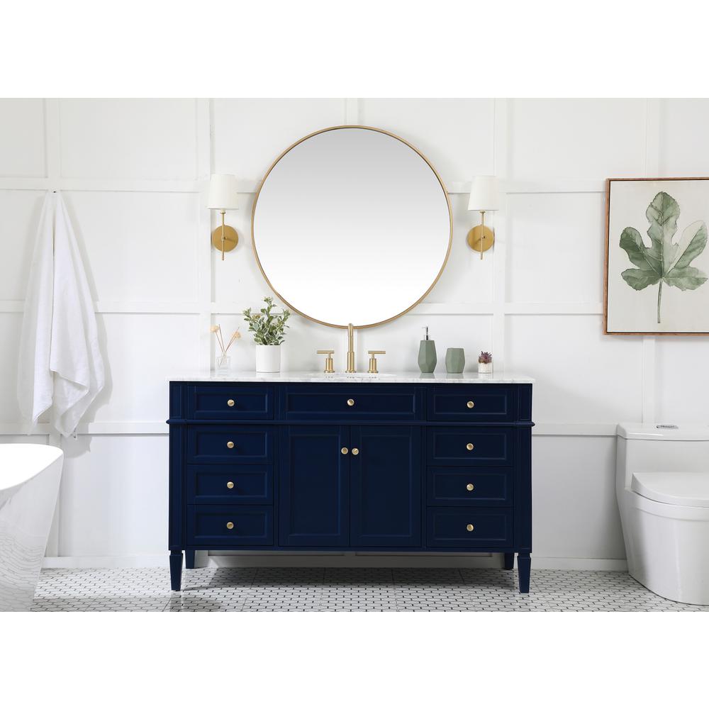60 inch Single bathroom vanity in blue. Picture 4