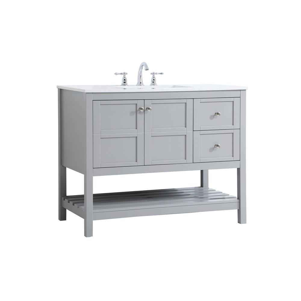 42 inch Single Bathroom Vanity in Gray. Picture 6