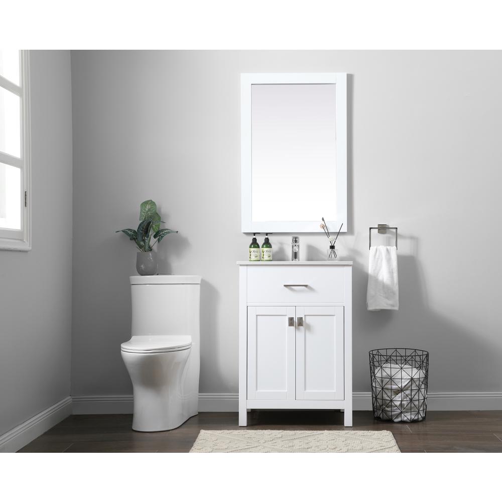 24 Inch SIngle Bathroom Vanity In White. Picture 4