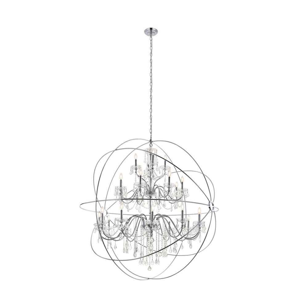 Cordelia 24 Light Chrome Crystal Pendant. Picture 2