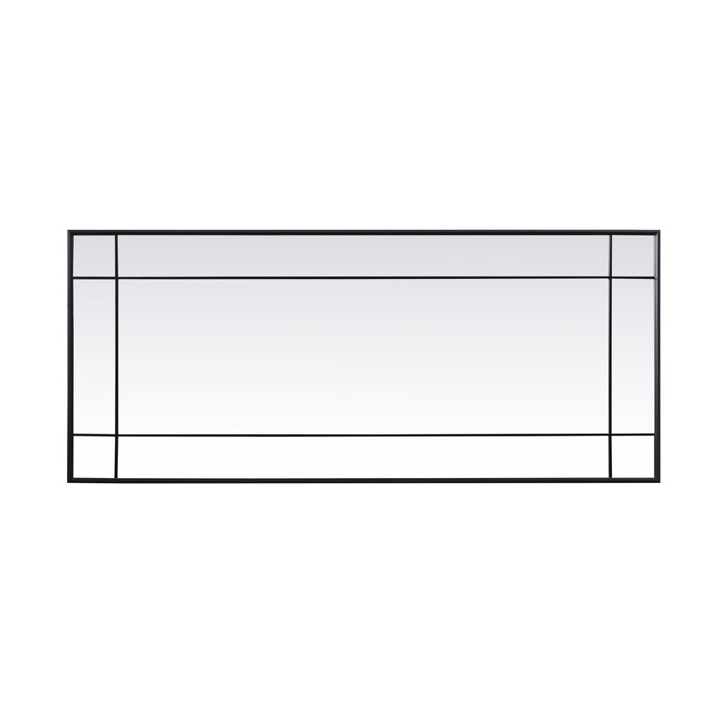 French Panel Full Length Mirror 30x70 Inch In Black. Picture 6