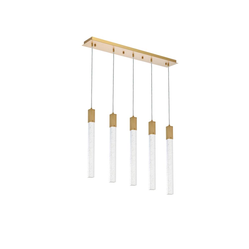Weston 5 lights pendant in satin gold. Picture 6