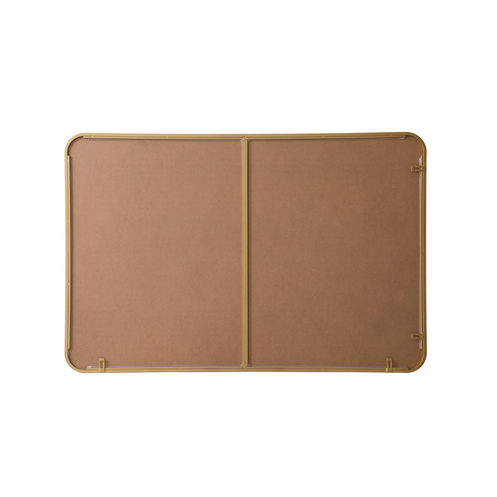 Soft corner metal rectangular mirror 28x42 inch in Brass. Picture 8