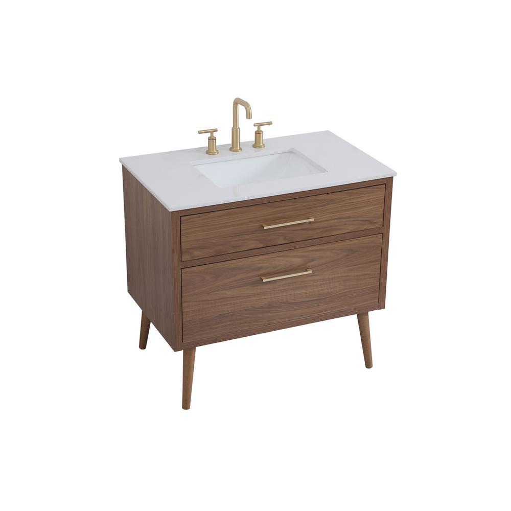36 inch bathroom vanity in Walnut Brown. Picture 8