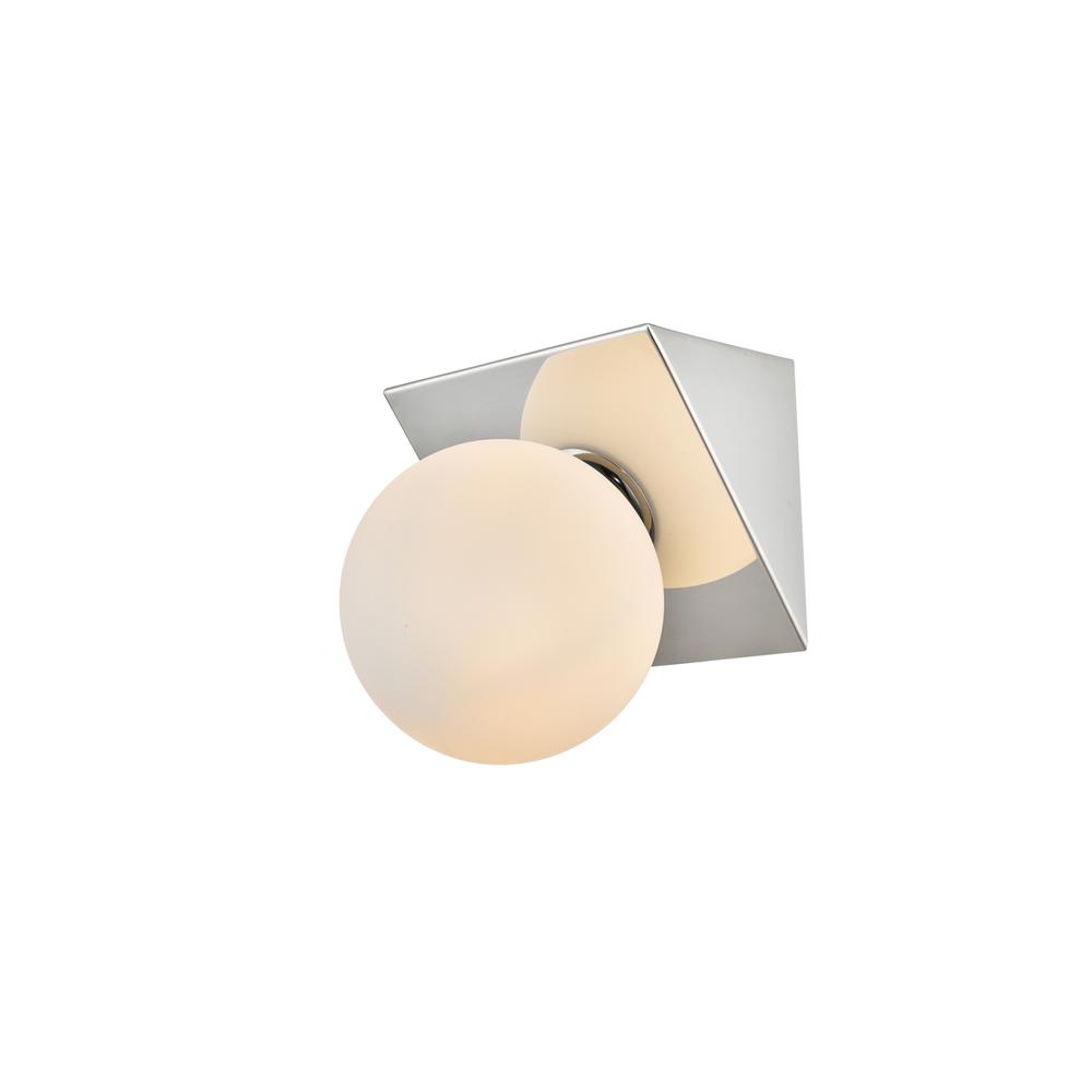 Jillian 1 light Chrome and frosted white Bath Sconce. Picture 2