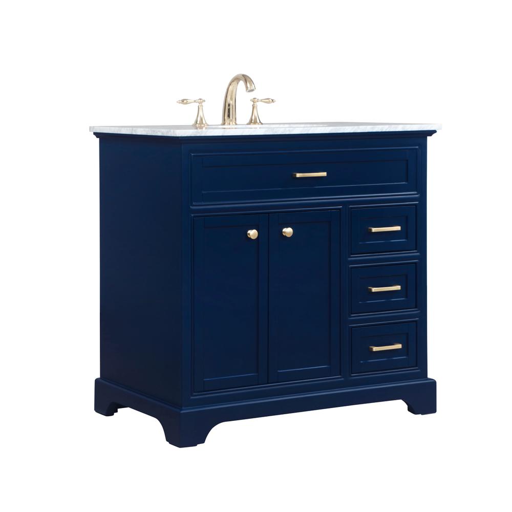 36 inch Single bathroom vanity in Blue. Picture 7