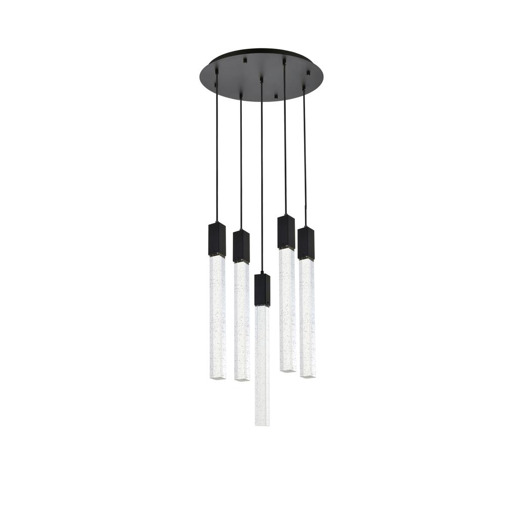 Weston 5 lights pendant in black. Picture 6