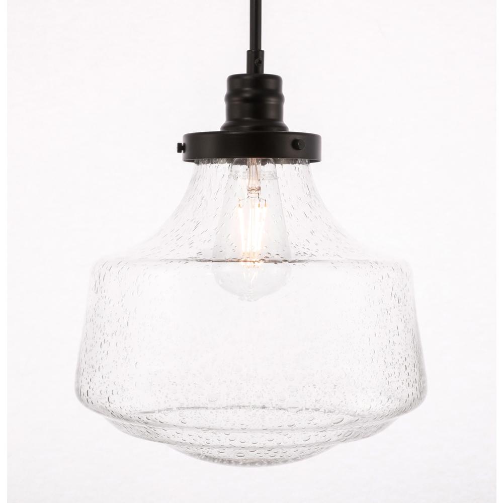 Lyle 1 light Black and Clear seeded glass pendant. Picture 10