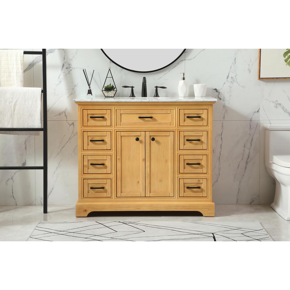 42 inch Single bathroom vanity in natural wood. Picture 14