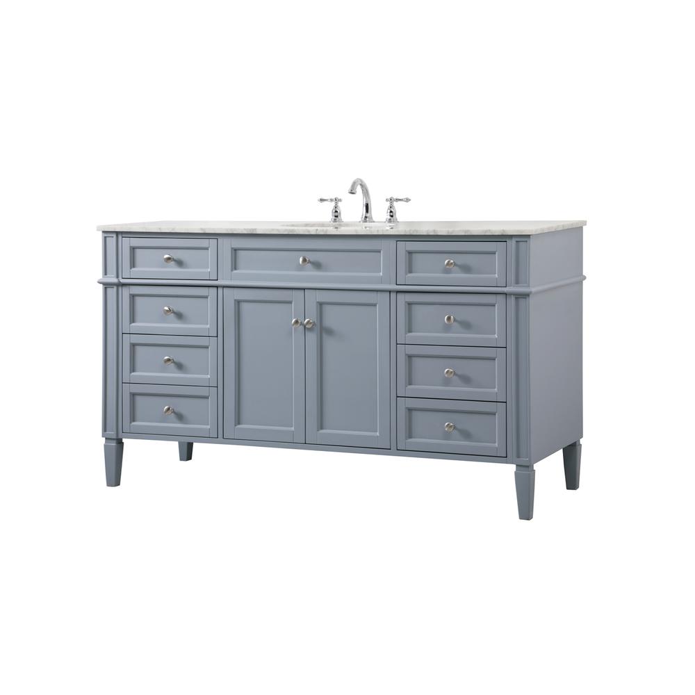 60 inch Single bathroom vanity in grey. Picture 7