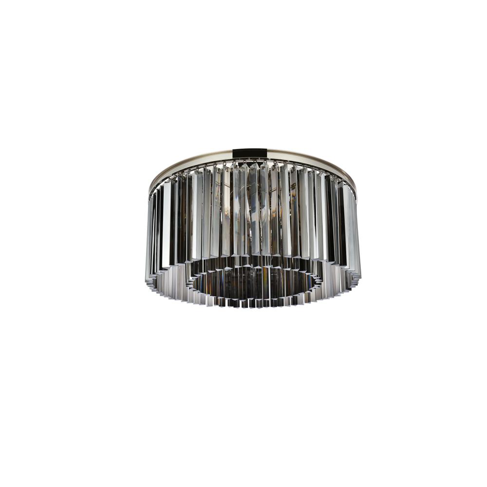 Sydney 8 light polished nickel Flush Mount Silver Shade (Grey) Royal Cut Crystal. Picture 6
