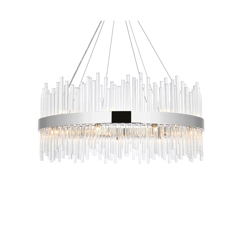 Dallas 36 inch round crystal pendant in chrome. Picture 2