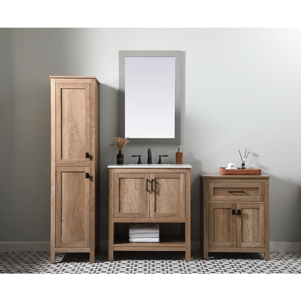 24 Inch Wide Bathroom Storage Freestanding Cabinet In Natural Oak. Picture 10
