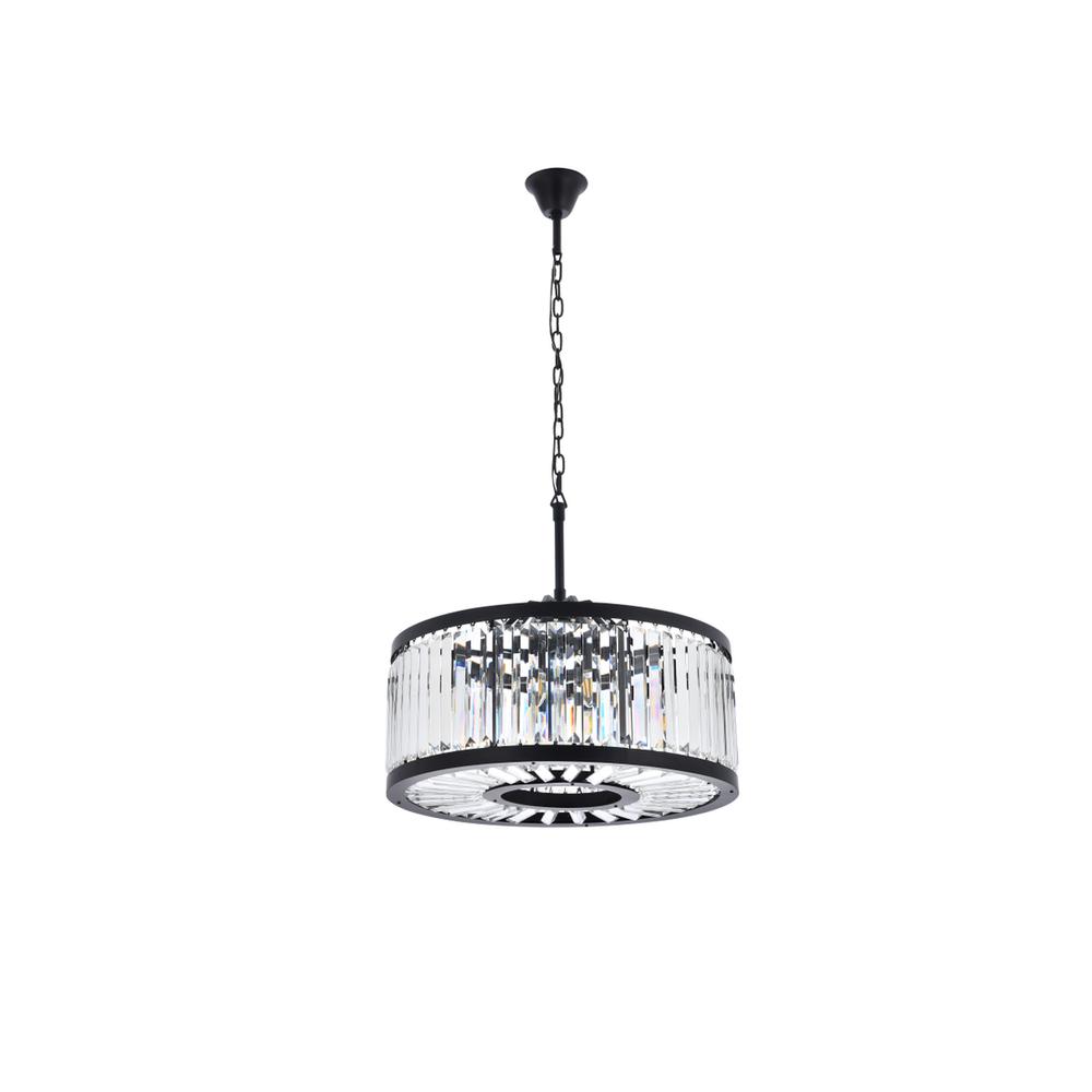 Chelsea 8 light Matte Black Chandelier Clear Royal Cut Crystal. Picture 6