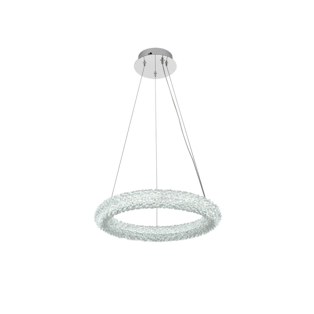 Bowen 18 inch Adjustable LED Chandelier in Chrome. Picture 3