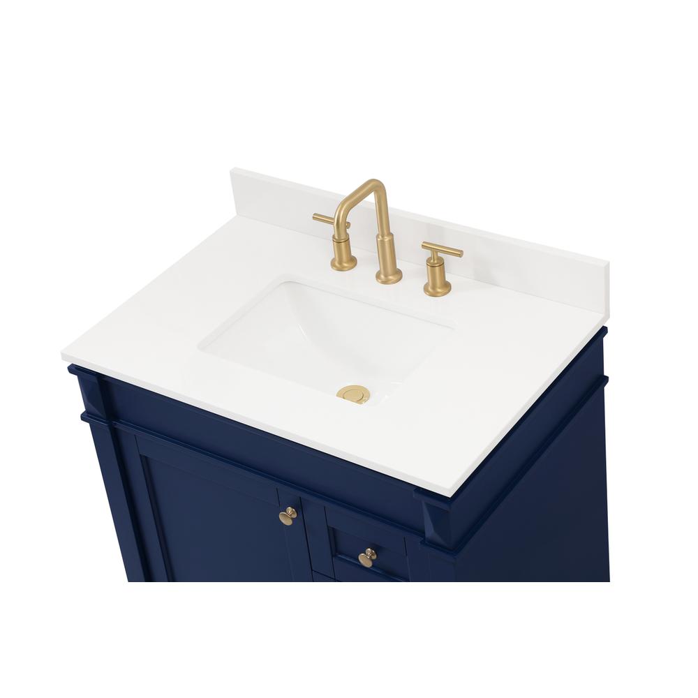 32 inch Single bathroom vanity in blue with backsplash. Picture 10
