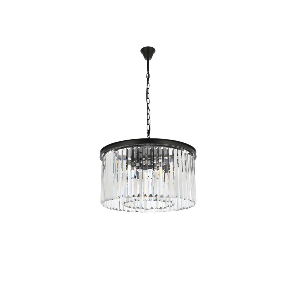 Sydney 8 light Matte Black Chandelier Clear Royal Cut Crystal. Picture 6