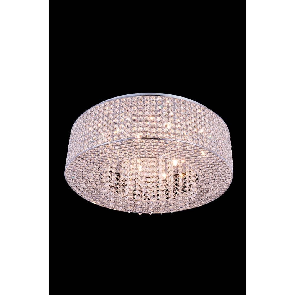 Amelie 10 light Chrome Flush Mount Clear Royal Cut Crystal. Picture 1
