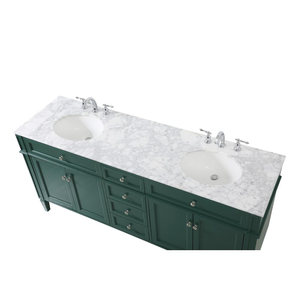 72 inch double bathroom vanity in green. Picture 10