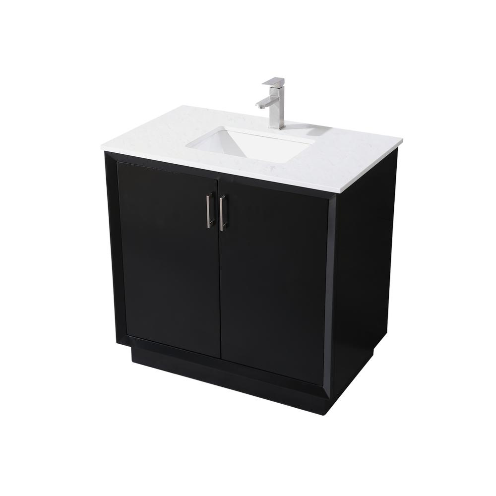 36 Inch SIngle Bathroom Vanity In Black. Picture 8