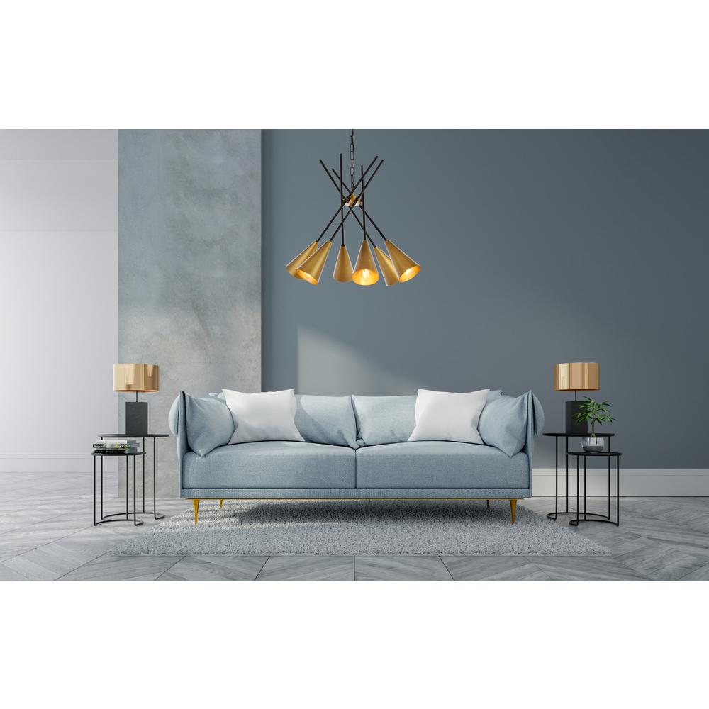 Casen 32 inch pendant in black and brass. Picture 8
