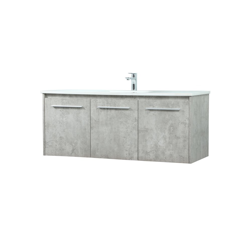 48 Inch Single Bathroom Vanity In Concrete Grey. Picture 8