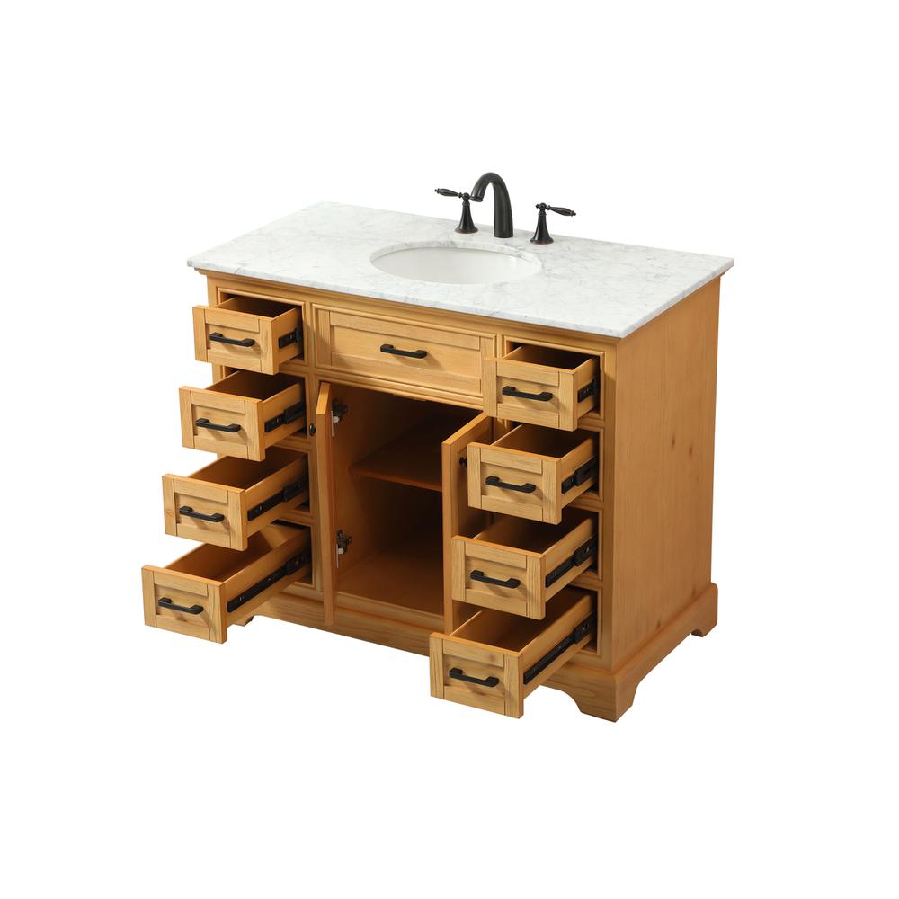 42 inch Single bathroom vanity in natural wood. Picture 9