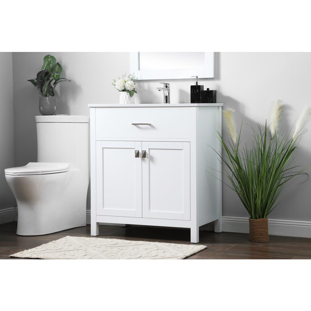 30 Inch SIngle Bathroom Vanity In White. Picture 2