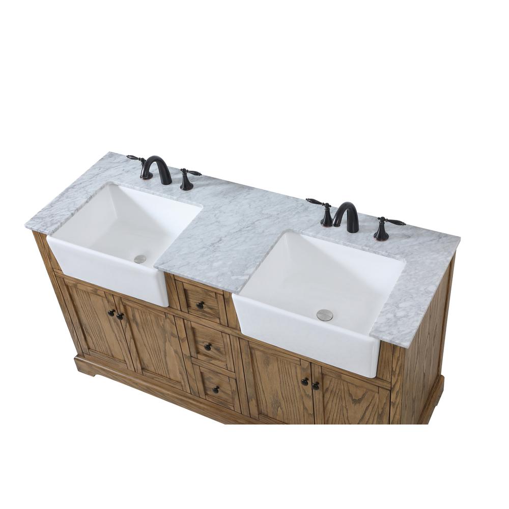 60 inch double bathroom vanity in driftwood. Picture 10